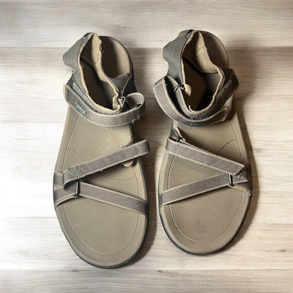Teva Women's Verra Sandals in Taupe Grey Size 11 Outdoor Hook & Loop Comfy - Picture 1 of 4